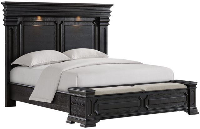 Elements International Kings Court Black King Storage Bed-0