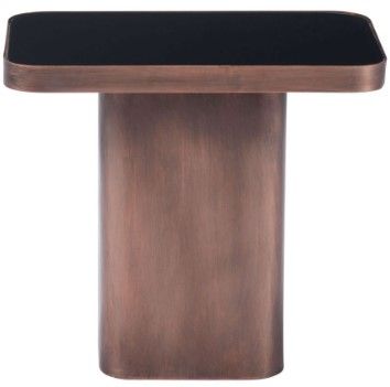 Zuo® Modern Marcos Black Top Side Table with Antique Bronze Base-1