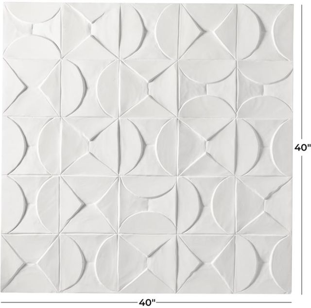 Deco Marche CosmoLiving by Cosmopolitan White 40” Geomteric Handmade Intricately Wall Decor-3