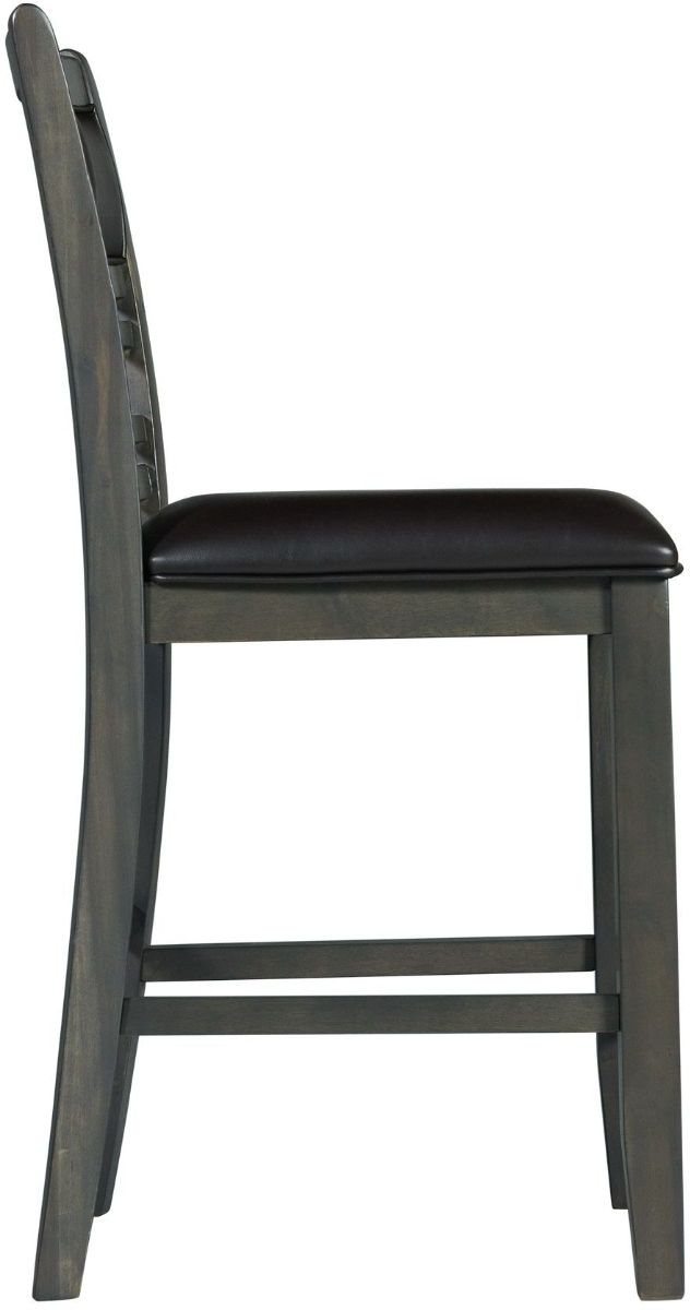 Elements International Amherst Dark Gray Counter Side Chairs-2
