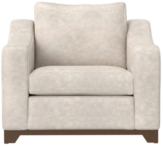 International Furniture Direct Natural Parota Ivory Upholstered Arm Chair-2