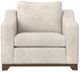 International Furniture Direct Natural Parota Ivory Upholstered Arm Chair-2