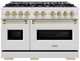 ZLINE Classic Autograph Edition 48" Satin Stainless Steel Pro Style Gas Range with Champagne Bronze Accents-0