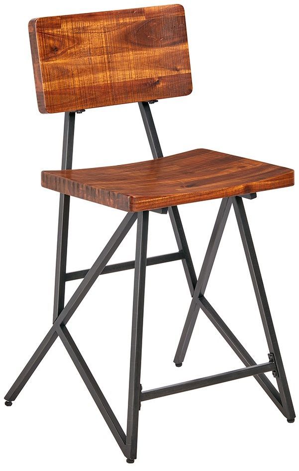 Olliix by INK+IVY Reclaimed Wood/Gun Metal Trestle Counter Stool-0