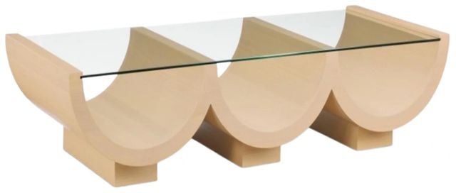 Meridian Furniture Beverwil Glass Top Coffee Table with Natural Base-0
