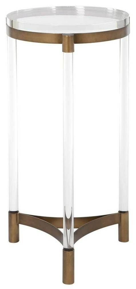 Uttermost® Pereira Bronze/Clear Accent Table-0