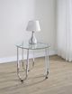Coaster® Beller Round Tempered Glass Top End Table with Chrome Base-1