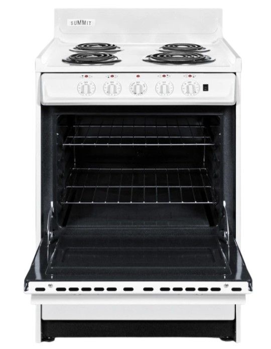 Summit® 24" White Freestanding Electric Range-1