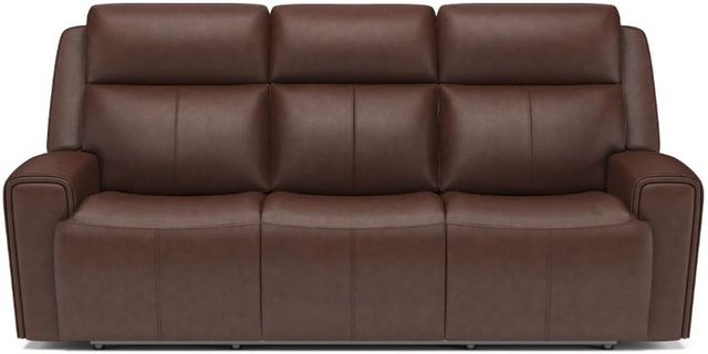Flexsteel® Barnett Timber Power Reclining Sofa with Power Headrests and Lumbar-1