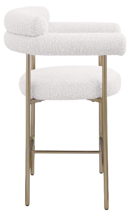 Meridian Furniture Blake Cream/Brushed Gold Counter Stool-3