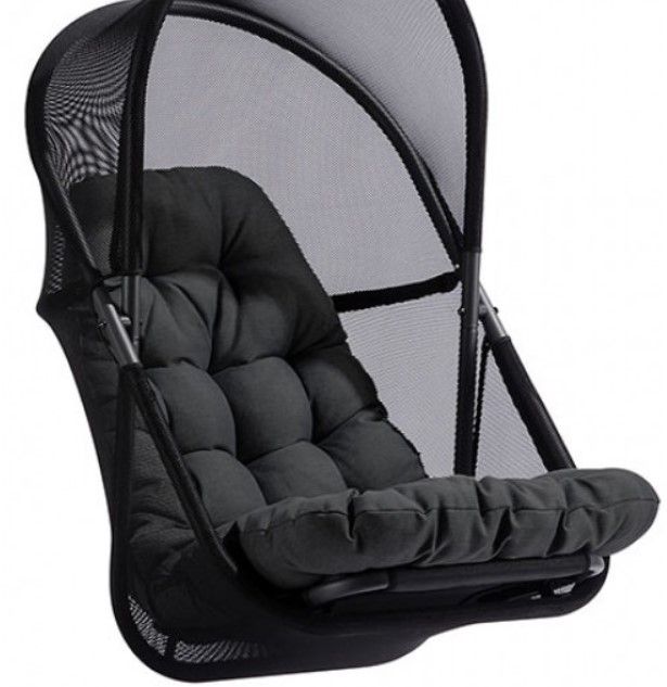 Furniture of America® Breeze Black Fabric/Metal Outdoor Swing Chair-2