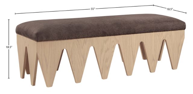 Meridian Furniture Altair Brown/Natural Fabric Upholstered Bench-3