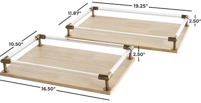 Deco Marche 2-Piece Light Brown Tray-3