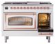 Ilve® Nostalgie II Noblesse 48'' White Pro Style Dual Fuel Range with Copper Trim-4