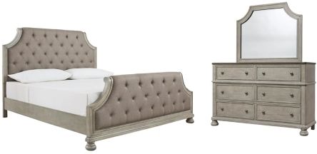 Benchcraft® Falkhurst 5-Piece Gray California King Panel Bed Set-0