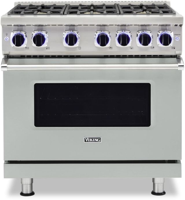 Viking® 7 Series 36" Arctic Grey Pro Style Liquid Propane Range-0