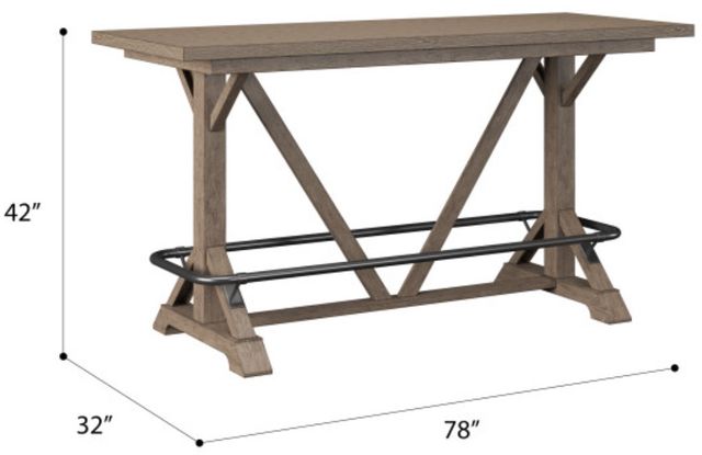 Emerald Home Benton Pecan Brown Trestle Bar Table-2
