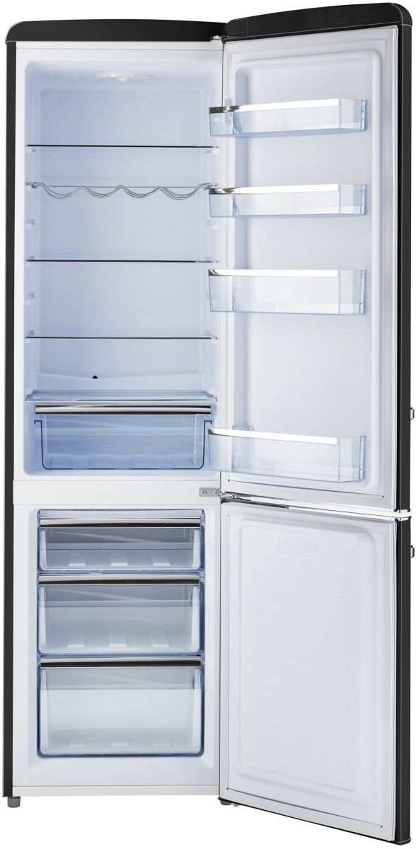 Unique® Appliances Classic Retro 22" 8.7 Cu. Ft. Midnight Black Counter Depth Bottom Freezer Refrigerator-1