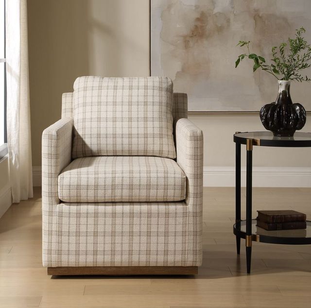 Uttermost® Basie Beige/Taupe Swivel Chair-1