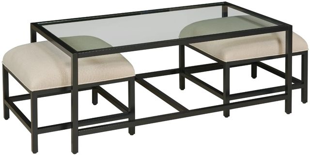 Hammary® Mackintosh 3-Piece Glass Top Nesting Coffee Table Set with Black Base-0