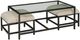 Hammary® Mackintosh 3-Piece Glass Top Nesting Coffee Table Set with Black Base-0