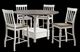 Joanna 5-Piece Mocha Drop-Leaf Counter Set with Ivory Base-0