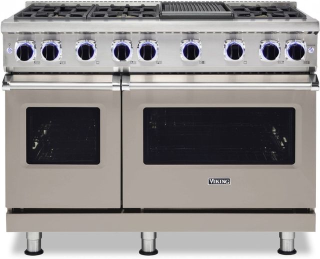 Viking® 7 Series 48" Pacific Grey Pro Style Liquid Propane Range with 12" Reversible Griddle-0