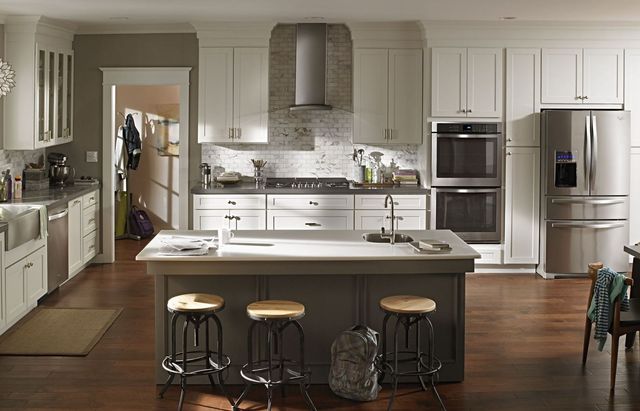 Maytag® 36" Stainless Steel Modern Glass Island Mount Range Hood-3