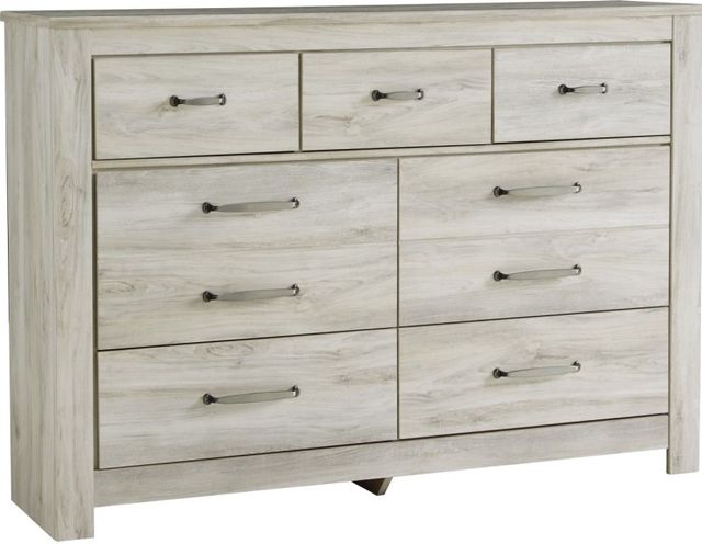 Signature Design by Ashley® Bellaby 3-Piece Whitewash Queen Panel Headboard Bed Set-2