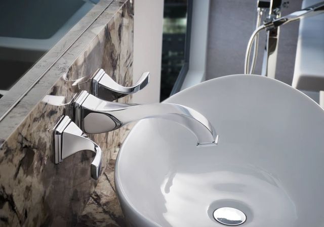 Brizo Virage® Polished Chrome 9" 2-Handle Wall Mount Lavatory Faucet-1