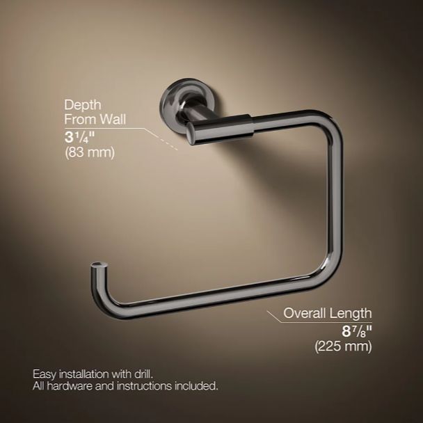 KOHLER® Purist® Vibrant Titanium Towel Ring-2