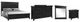 Bernards Spruce Creek 4-Piece Black Queen Panel Bed Set-0