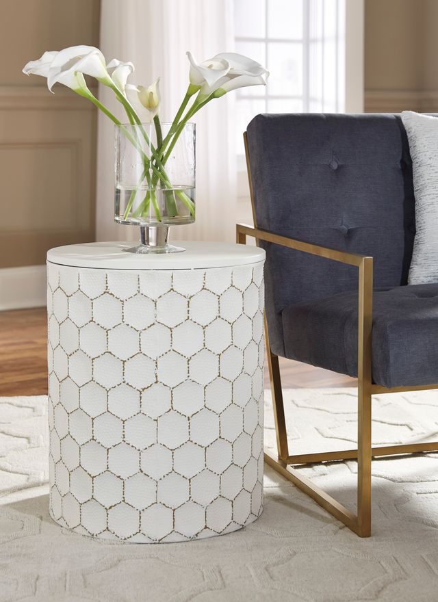 Signature Design by Ashley® Polly White Stool-2