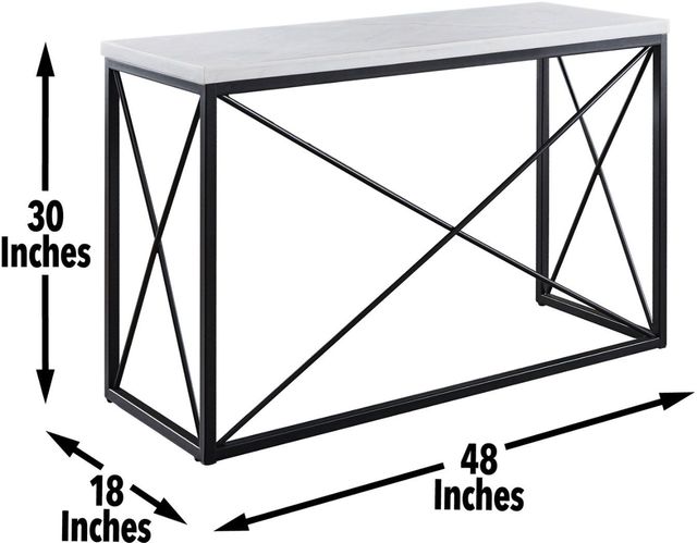 Steve Silver Co. Skyler 3-Piece White Top Occasional Table Set with Black Base-2