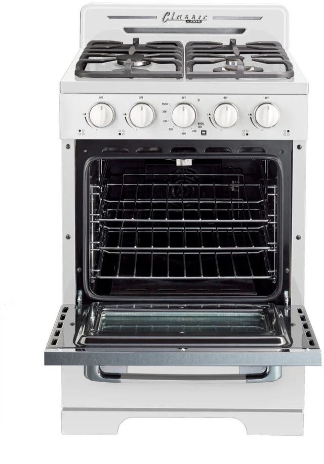 Unique Appliances 24" Marshmallow White Classic Retro Offgrid Freestanding Gas Range-1