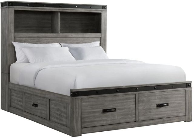Elements International Wade Gray Full Youth Platform Storage Bed-0
