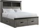 Elements International Wade Gray Full Youth Platform Storage Bed-0