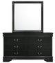 Elements International Louis Philippe Black Drawer Dresser and Mirror Set-1