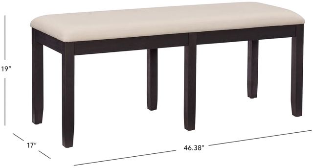 Linon Jordan Dark Charcoal Dining Bench-2
