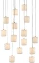 Currey & Company Dove Multi-Drop Painted Silver/White Round Pendant Lighting-0