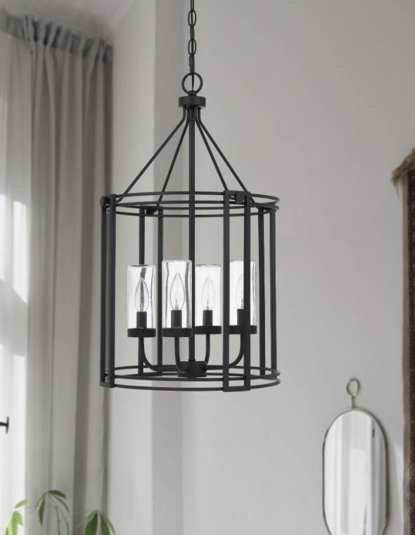 Cal® Lighting & Accessories Luton Cage 4-Light Iron Metal Chandelier-3