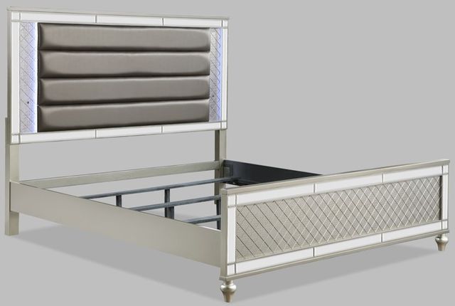 Crown Mark Christian Champagne California King Upholstered Panel Bed-1