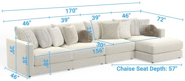 Jackson Furniture Ritzy 4-Piece Bone Sectional-2