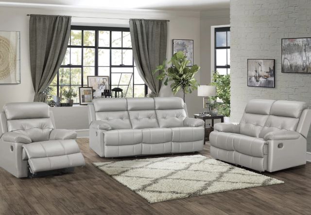 Homelegance® Lambent Silver Gray Manual Recliner-1