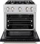 ZLINE Select 30" Stainless Steel Pro Style Gas Range with Black Matte Door-1