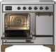 Ilve® Majestic III 40" Stainless Steel Pro Style Induction Range with Solid Door and Burnished Trim-3
