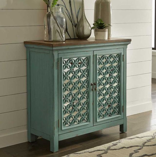 Liberty Furniture Kensington Brown/Turquoise 38" Accent Cabinet-1