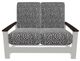 Telescope Casual Leeward Agra Classic/Snow Fabric/Polymer Outdoor MGP Cushion Hidden Motion Loveseat with Chestnut Rustic Polymer Arms-1