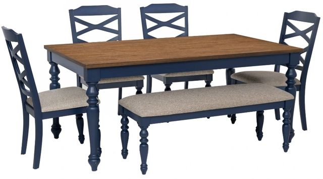 Powell® Trimble 6-Piece Beige/Brown/Navy Dining Set-0