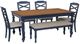 Powell® Trimble 6-Piece Beige/Brown/Navy Dining Set-0
